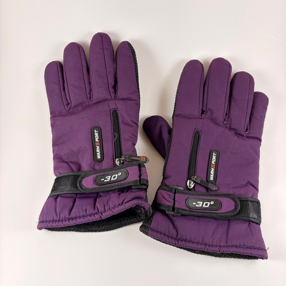 Warm Sport Purple Winter Gloves‎ -30 Degree Insulated Women XL Fleece Lined